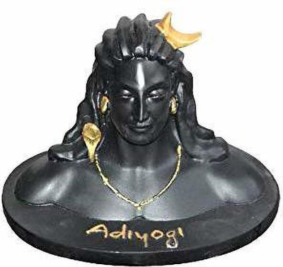 SBBCO Divine Edge Polyresin Adiyogi Shiv Ji Statue For Pooja Room & Car Dashboard Decorative Showpiece  -  15 cm(Polyresin, Multicolor)