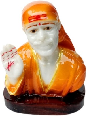 SAI KRUPA SAI KRUPA Marble Sai Baba Idol Murti for Home and Office Decor Used in Pooja Decorative Showpiece  -  7 cm(Marble, Orange)
