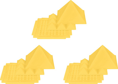 vastu-vigyan Vastu 3 Layer Yellow Plastic Pyramid / Plastic Multi-Layer Pyramid (Pack of 03) Decorative Showpiece  -  13 cm(Plastic, Yellow)