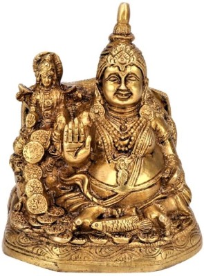 murtify Lakshmi KUBERA Brass Idol for Profit, Success, Good Luck and Prosperity(1300gms) Decorative Showpiece  -  13 cm(Brass, Yellow)