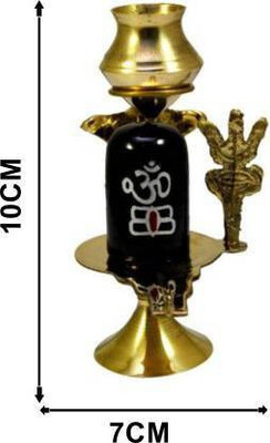 SBBCO Divine Edge Pooja Shivling Idol For Festival /Pooja room / Temples Decorative Showpiece  -  9.9 cm(Brass, Gold)