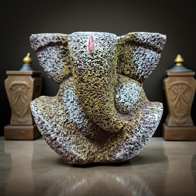 swaroopa Ganesh murti Showpiece Decorative Showpiece  -  9 cm(Polyresin, Multicolor)