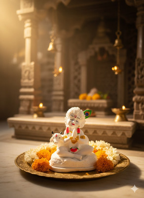 ANEEKET ENTERPRISES whitecowkrishna Decorative Showpiece  -  3.5 cm(Resin, White)