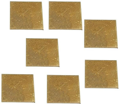 Astro Astro-D Gems Set of 7 Pieces Pure Brass/Peetal Square Pieces Decorative Showpiece  -  10 cm(Brass, Gold)