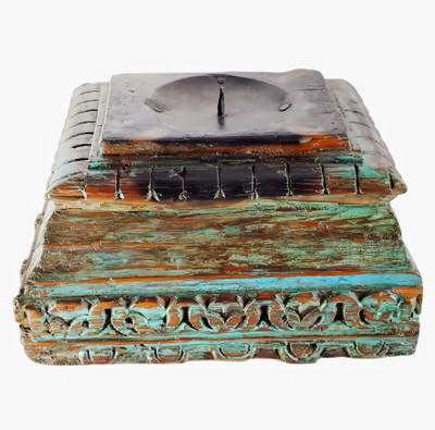 daddydream Decorative Showpiece  -  11 cm(Wood, Light Blue)