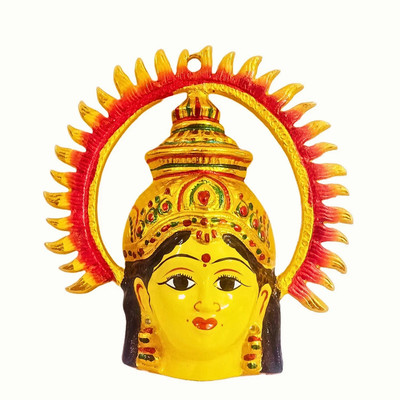 Puja N Pujari Varalakshmi Devi Amman Face Decor with Suryan Arch Decorative Showpiece  -  20 cm(Aluminium, Multicolor)