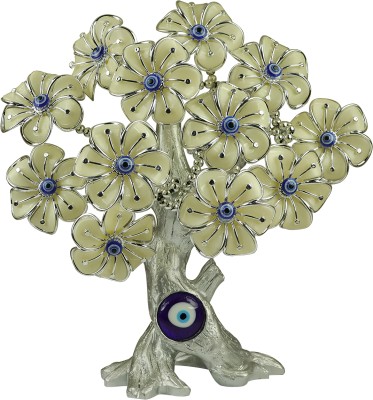 REIKI CRYSTAL PRODUCTS Evil Eye Tree for Home Office Decor Vastu Feng Shui For Good Luck And Prosperity Decorative Showpiece  -  27 cm(Polyresin, Black, Blue, White, Grey)