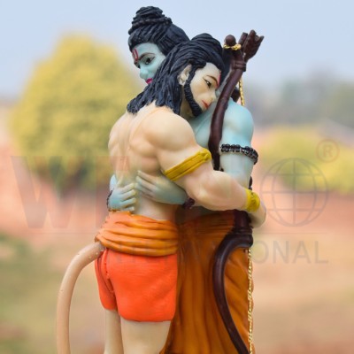 mark india Lord Ram Ji and Hanuman Ji Idol Decorative Showpiece  -  25 cm(Resin, Multicolor)