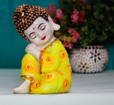 BECKON VENTURE Handicrafts Resin Laughing Buddha For Good luck and money|Showpiece for home| Decorative Showpiece  -  18.5 cm(Polyresin, Multicolor)