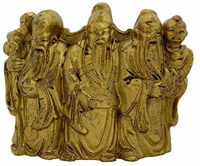 Urancia Three Wise Men 3 Lucky Immortals Star Gods Decorative Showpiece  -  8 cm(Crystal, Multicolor)