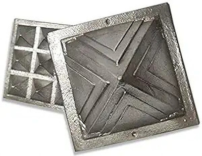 Sambhaav High Grade Vastu AL/Zinc Powerful Pyramid in 2 Layer l 3*3 Inches l Set of 2 Decorative Showpiece  -  1 cm(Aluminium, Silver)