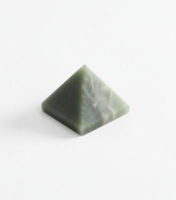 Stubbon Natural Green Jade Pyramid Energy Stone for Luck, Balance & Spiritual Protection Decorative Showpiece  -  1.5 cm(Crystal, Green)