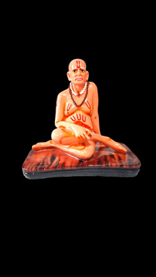 S A Gifts Shree Swami Samarth Maharaj Marble Finish Murti Idol – 3 Inch Decorative Showpiece  -  3 cm(Marble, Orange)