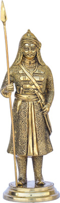 Kalarambh Brass Maharana Pratap Decorative Showpiece  -  31.75 cm(Brass, Yellow)