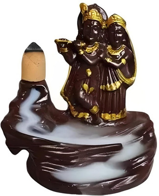 pidical Radha & Krishna Ji Smoke fountain backflow Decorative Showpiece  -  6 cm(Polyresin, Brown)