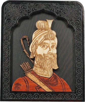 Bismaadh Guru gobind singh ji Photo Frame Specially Use for Car-Dashboard Decorative Showpiece  -  8.5 cm(Wood, Brown)