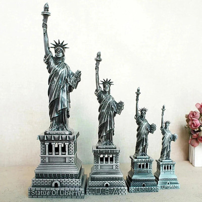 SSCollection Statue of Liberty Statues Modern Home Office Decoration Liberty New York City Decorative Showpiece  -  15 cm(Metal, Silver)