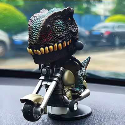 ARSUVI Drifting T Rex Dinosaur Inertia Rotates With The Car Novelty Friction For Gifts Decorative Showpiece  -  11 cm(Plastic, Multicolor)