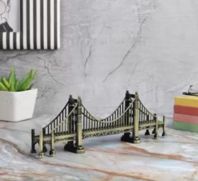 Triangle Ant ™Homes Metallic California Golden Gate Bridge Miniature Showpiece Decorative Decorative Showpiece  -  8 cm(Metal, Gold)
