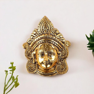 KridayKraft Durga Mata Face Decorative Showpiece  -  170 cm(Metal, Gold)