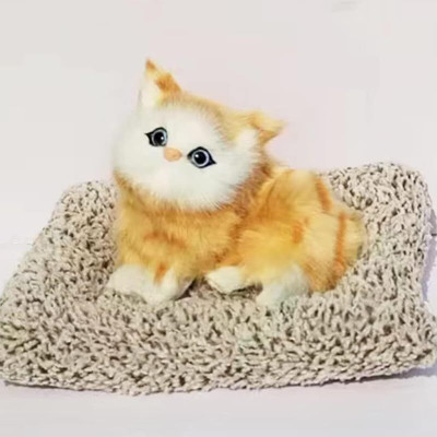 MY BABY LOVE A PERFECT CARE Car Dashboard Sitting Cat Plush Toy Car Interior Decorative Soft Toy Decorative Showpiece  -  18 cm(Fabric, Brown)