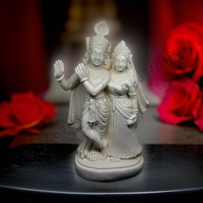 salvusappsolutions White Marble Dust Radha Krishna Murti, Statue (4x9 Inch) Decorative Showpiece  -  22.9 cm(Marble, White)