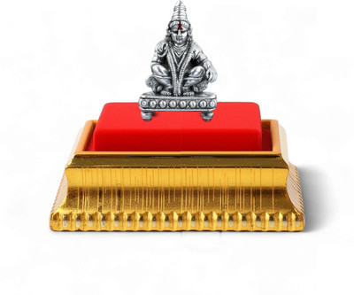 Akshat Sapphire 99.9 Pure Silver Lord Ayyappa Idol with Acrylic Box for Pooja Room Decorative Showpiece  -  3.6 cm(Silver, Silver)
