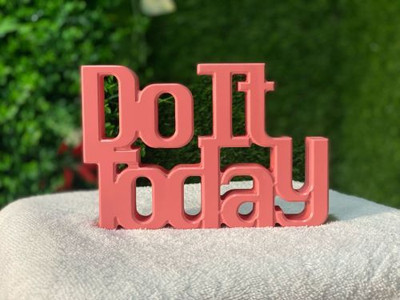 CARTVILLA Do It Today Table Decor Decorative Showpiece  -  0.5 cm(Wood, Peach)