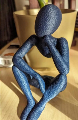ZATOMIC 3D Printed Thinker Style Abstract Sculpture Modern Art Figurine for Home, Office Decorative Showpiece  -  16 cm(Plastic, Black)