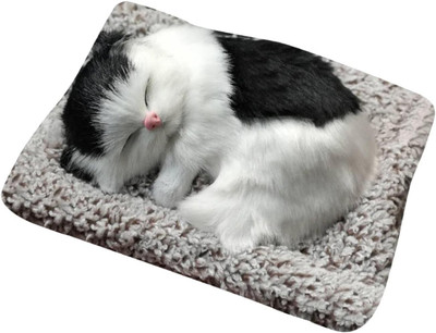 Nimkar's Cats Sleeping Plush Toy Car Dashboard Decorative Soft Toy Decorative Showpiece  -  19 cm(Fabric, Multicolor)