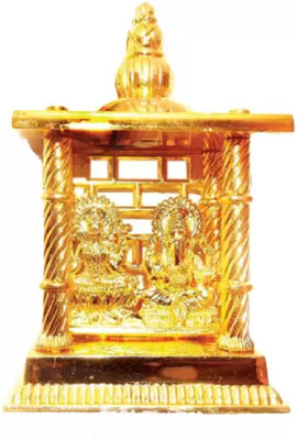 Rci Handicrafts Ganpati Bappa with Laxmi Maa Ganesh Murti Laxmi Murti in Temple for home office Decorative Showpiece  -  8 cm(Brass, Multicolor)