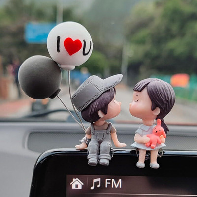 Mirae Car Dashboard Accessories Cute Cartoon Couples Plastic Action Decorative Showpiece  -  4 cm(Plastic, Multicolor)