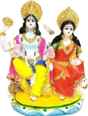 AAMAR HANDCRAFT Laxmi Vishnu Narayan Statue Decorative Showpiece  -  15 cm(Marble, Multicolor)