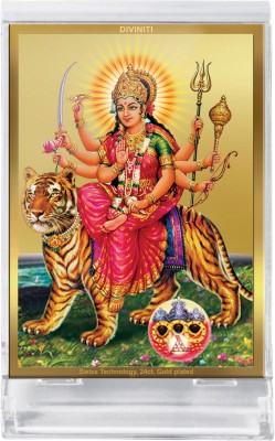 DIVINITI Durga Ji Goddess Idol Photo Frame for Car Dashboard, Table Décor|ACF 3 Acrylic Decorative Showpiece  -  11 cm(Plastic, Multicolor)