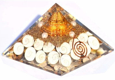 Dhvani Laxmi Yantra Pyramid for wealth Decorative Showpiece  -  6 cm(Polyresin, Multicolor)
