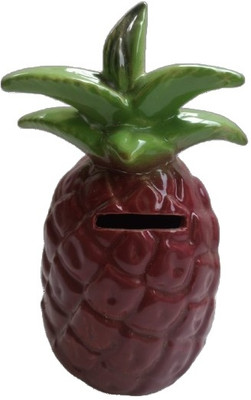 AATHI TRADERS AATHI Traders - Beautiful Pineapple Shape Piggy Bank Gullak Decorative Showpiece  -  18 cm(Ceramic, Multicolor)