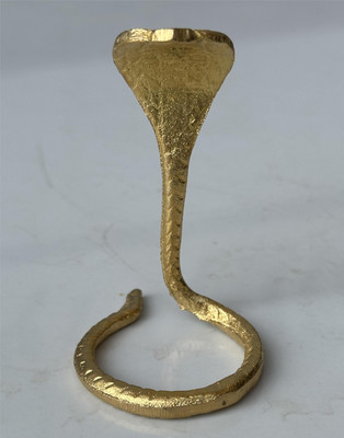 Shivam Vastu Kala Shivling Art 100 Original Brass Nag Snake shesnag Nagraj vashuki for 2 inch Narmada shivling Decorative Showpiece  -  7.5 cm(Brass, Gold)