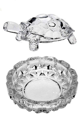 Decor palace DP_Crystal Glass Turtle Tortoise Decorative Showpiece  -  12 cm(Crystal, White)