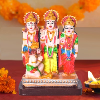 NOKTUS Ram Darbar / Ram ji, Sita ji, Laxman ji and Hanuman ji Murti Decorative Showpiece  -  17 cm(Resin, Multicolor)