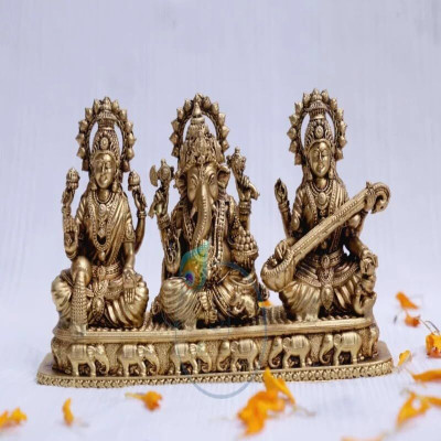 Shreeji Decorative Showpiece  -  10 cm(Brass, Gold)
