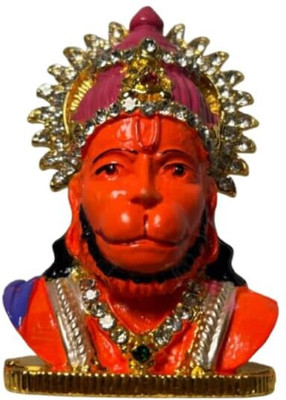 KAPRAK Hanuman Ji Face Decorative Showpiece  -  7.5 cm(Resin, Multicolor)