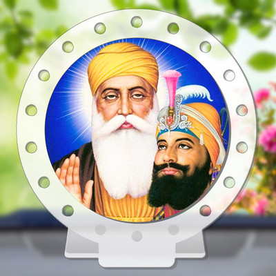 GiftsRange Guru Nanak Dev Baba Satguru Nanak White Premium Car Dashboard Idol Decorative Showpiece  -  8 cm(Plastic, Multicolor, White)