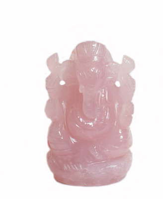 Maureen Maureen Natural Rose Quartz Ganesha Idol Stone Religious Idol (D-3) Decorative Showpiece  -  10.5 cm(Crystal, Pink)