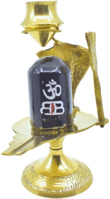 Real Craft Divine Brass Shiva Linga abhishek Patra with Trishul and Nag Set Decorative Showpiece  -  12 cm(Brass, Gold, Black)