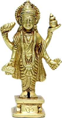 RACPREE Brass Statue of Dhanvantari Idol of Ayurveda, Lord Vishnu -Yellow,350GMS Decorative Showpiece  -  12 cm(Brass, Yellow)