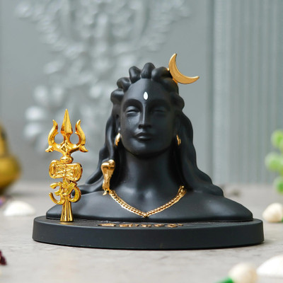 DIVINE SHILPKAR adiyogi 260t Decorative Showpiece  -  10 cm(Plastic, Black)