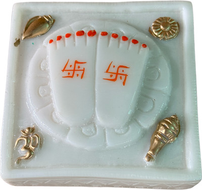 Saichha Gifts sai baba Laxmi Religious Footprint Decorative Showpiece  -  7 cm(Marble, White)