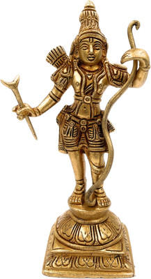 Bhunes Brass Lord Rama Statue, Ram Idols, Ram Ji Ki Murthi For Home Temple Décor Decorative Showpiece  -  19 cm(Brass, Brown)
