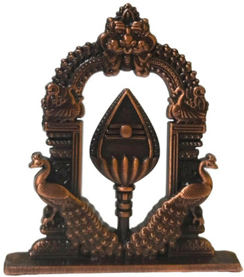 Deethyas Fashion Murugan Vel For Car Dashboard With Peacock Double sided Hard Metal Skanda Decorative Showpiece  -  6 cm(Metal, Brown)