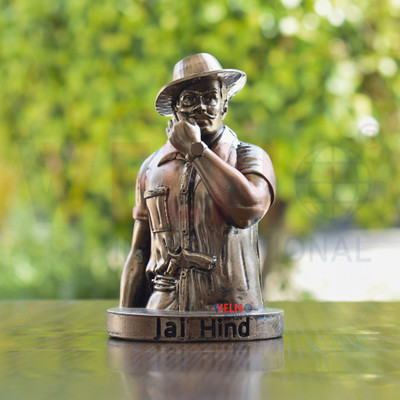 mark india Bhagat Singh Statue Indian Freedom Fighter Figurine For Home Office Table Décor Decorative Showpiece  -  12 cm(Resin, Copper)